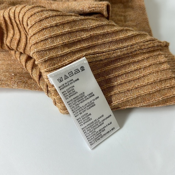 Free People Skyline Front Slit Rib Midi Skirt Stretch Beige Medium - Picture 7 of 8